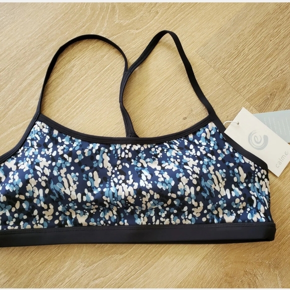 Johnny Was Other - Johnny Was Calme Endurance Sports Bra II Cross Back NWT XLarge Blue Spots
